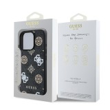 Guess PU 4G Peony MagSafe Zadní Kryt pro iPhone 16 Pro Max Black