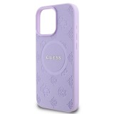 Guess Saffiano Peony Stamp MagSafe Zadní Kryt pro iPhone 16 Pro Max Purple