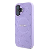 Guess Saffiano Peony Stamp MagSafe Zadní Kryt pro iPhone 16 Purple