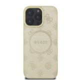 Guess Saffiano Peony Stamp MagSafe Zadní Kryt pro iPhone 16 Pro Max Gold