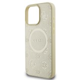 Guess Saffiano Peony Stamp MagSafe Zadní Kryt pro iPhone 16 Pro Max Gold