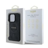 Guess PU Leather 4G Colored Ring MagSafe Zadní Kryt pro iPhone 16 Pro Black