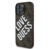 Guess PU Leather 4G Big Love Logo MagSafe Zadní Kryt pro iPhone 16 Pro Max Brown