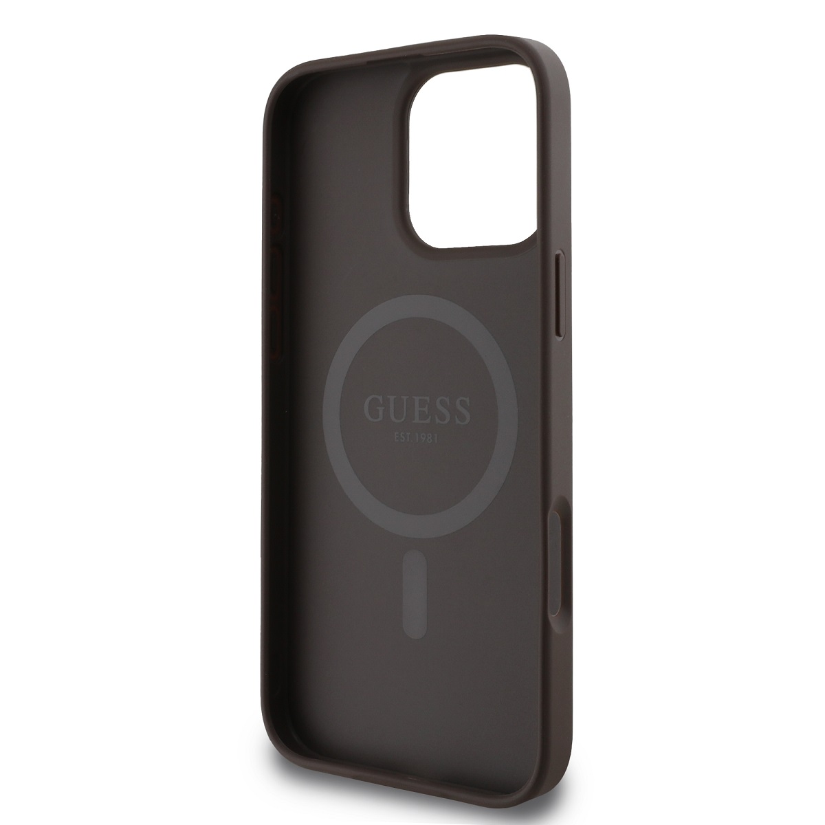 Guess PU Leather 4G Big Love Logo MagSafe Zadní Kryt pro iPhone 16 Pro Max Brown