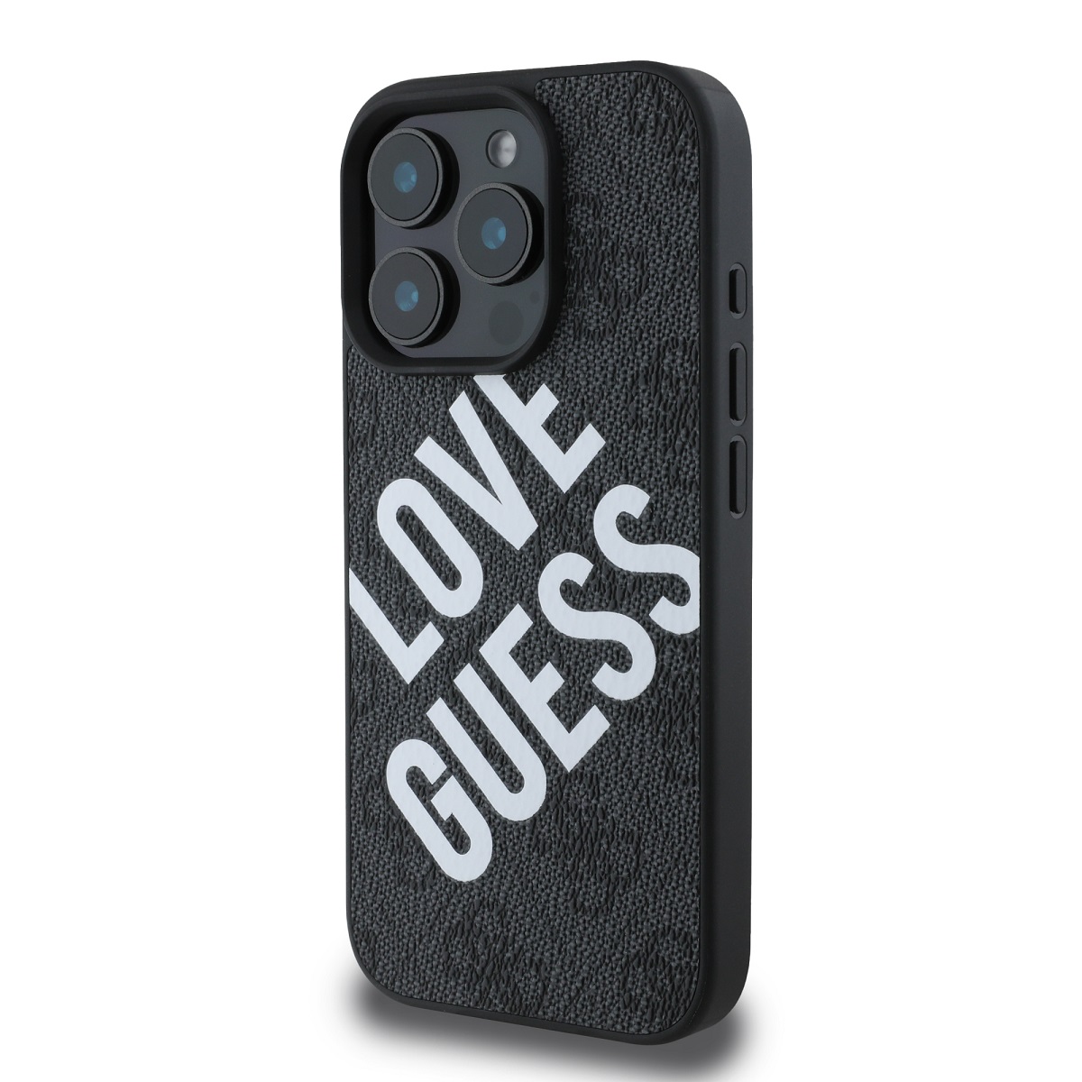 Guess PU Leather 4G Big Love Logo MagSafe Zadní Kryt pro iPhone 16 Pro Max Black