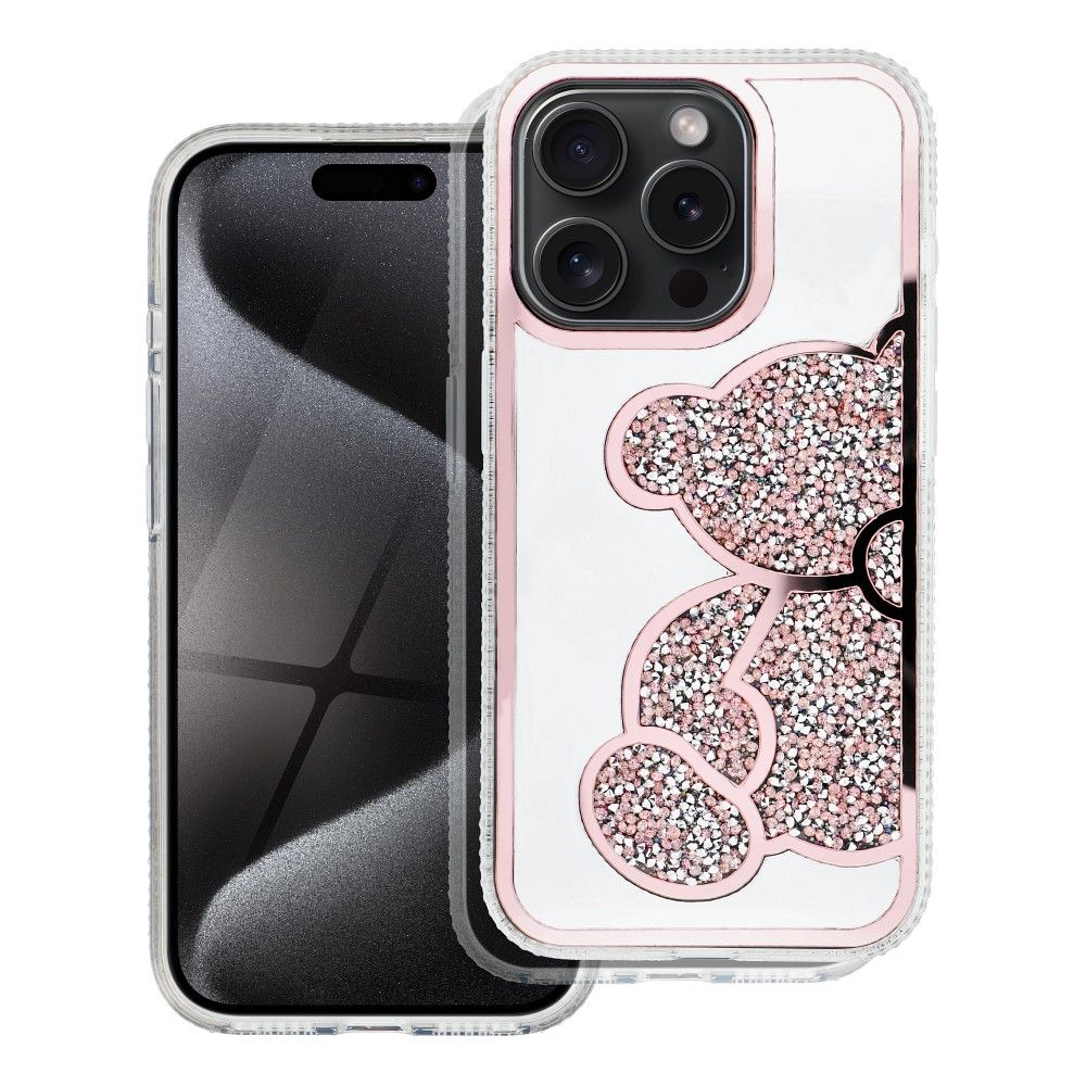 Levně Zadní kryt TEDDY BEAR Case pro Apple iPhone 15 Pro Max, růžová