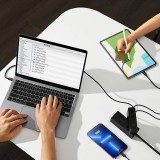 Baseus GaN5 Pro Fast USB + 2xUSB-C 140W černá