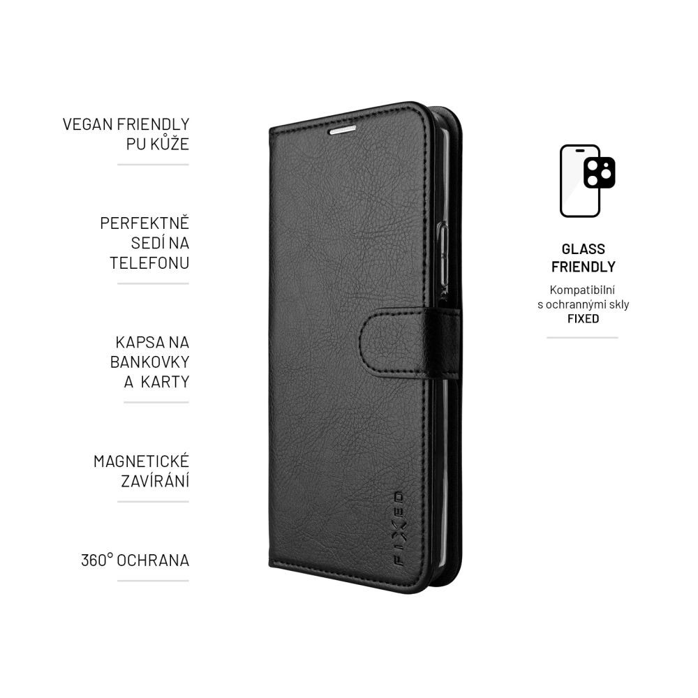 Pouzdro typu kniha FIXED Opus pro Motorola Edge 50 5G, černá