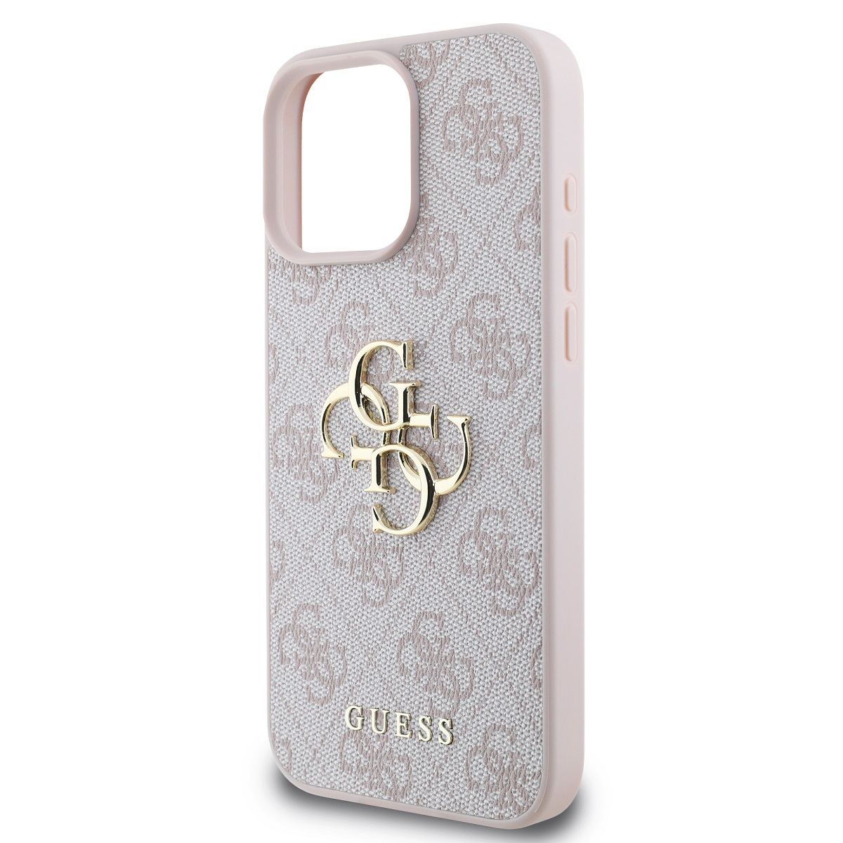 Guess PU 4G Metal Logo Zadní Kryt pro iPhone 16 Pro Max Pink