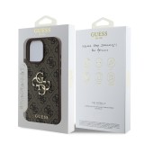 Guess PU 4G Metal Logo Zadní Kryt pro iPhone 16 Pro Max Brown