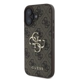 Guess PU 4G Metal Logo Zadní Kryt pro iPhone 16 Brown