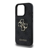 Guess PU 4G Metal Logo Zadní Kryt pro iPhone 16 Pro Max Grey