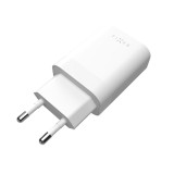 Síťová nabíječka FIXED s 2x USB-C výstupem, podpora PD, 35W, bílá