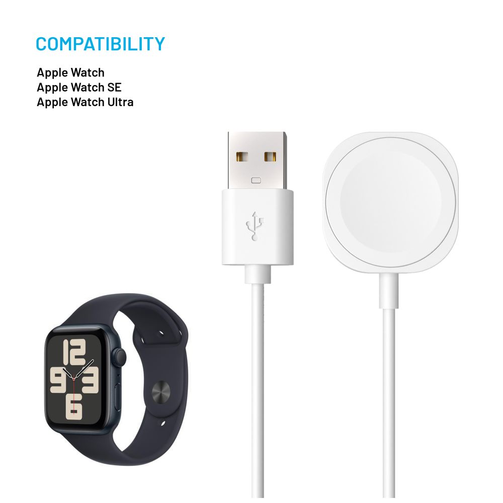 Nabíjecí USB-A kabel FIXED pro Apple Watch, bílý