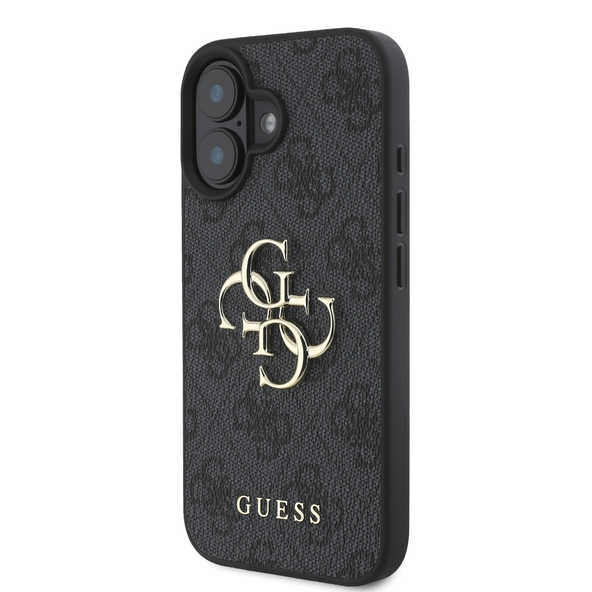 Guess PU 4G Metal Logo Zadní Kryt pro iPhone 16 Grey