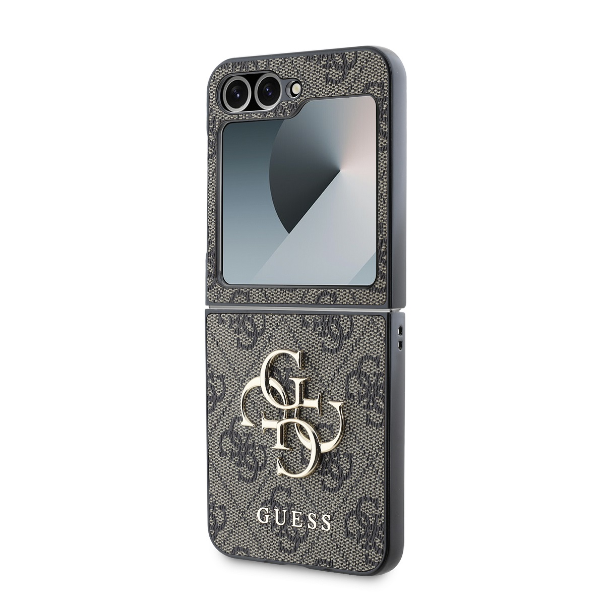 Guess PU 4G Metal Logo Zadní Kryt pro Samsung Galaxy Z Flip 6 Brown