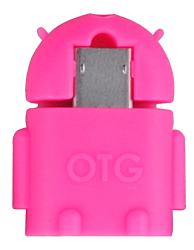 OTG Adaptér microUSB/USB, růžový