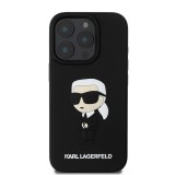 Karl Lagerfeld 3D Rubber Ikonik Zadní Kryt pro iPhone 16 Pro Max Black