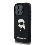 Karl Lagerfeld 3D Rubber Ikonik Zadní Kryt pro iPhone 16 Pro Black