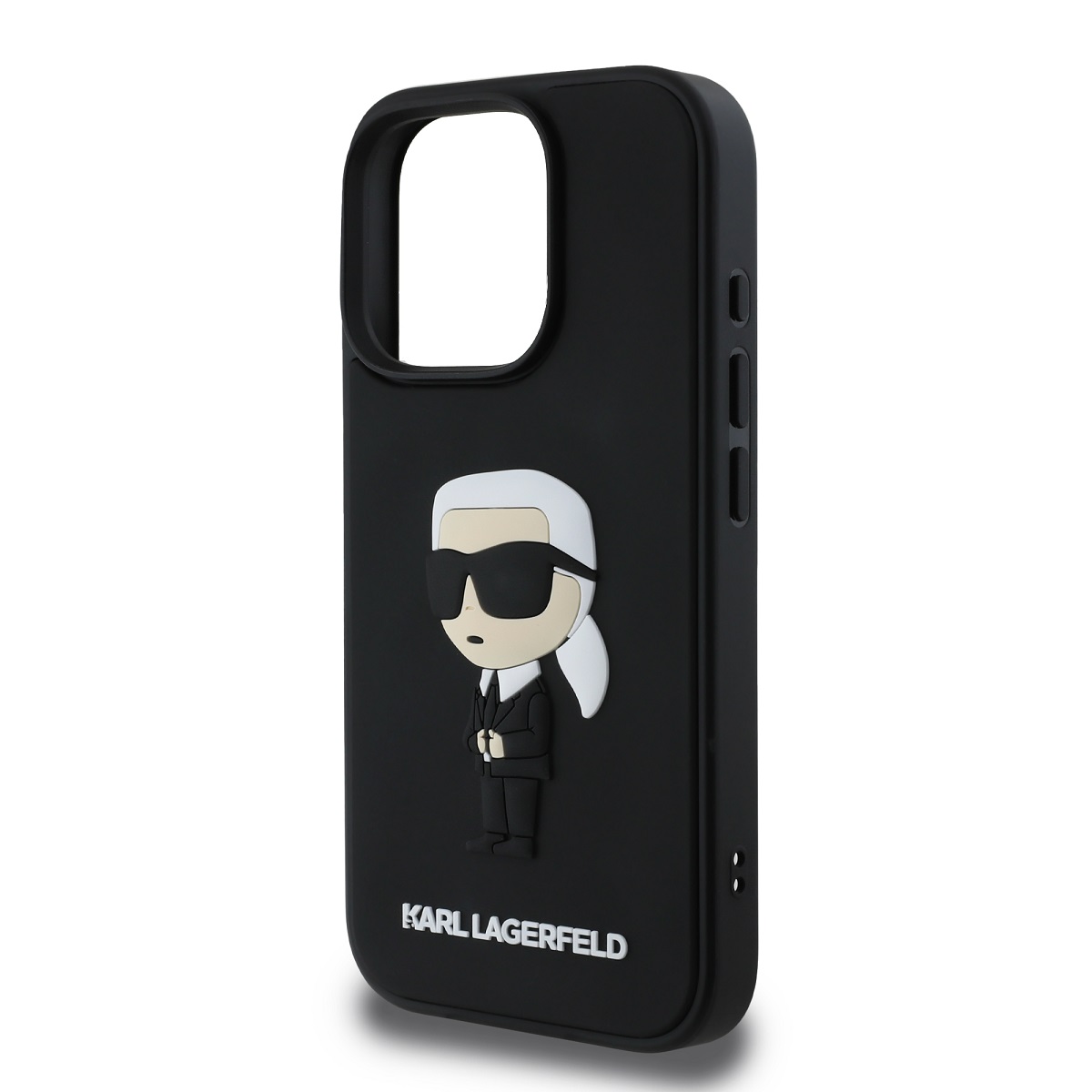 Karl Lagerfeld 3D Rubber Ikonik Zadní Kryt pro iPhone 16 Pro Black