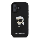 Karl Lagerfeld 3D Rubber Ikonik Zadní Kryt pro iPhone 16 Black