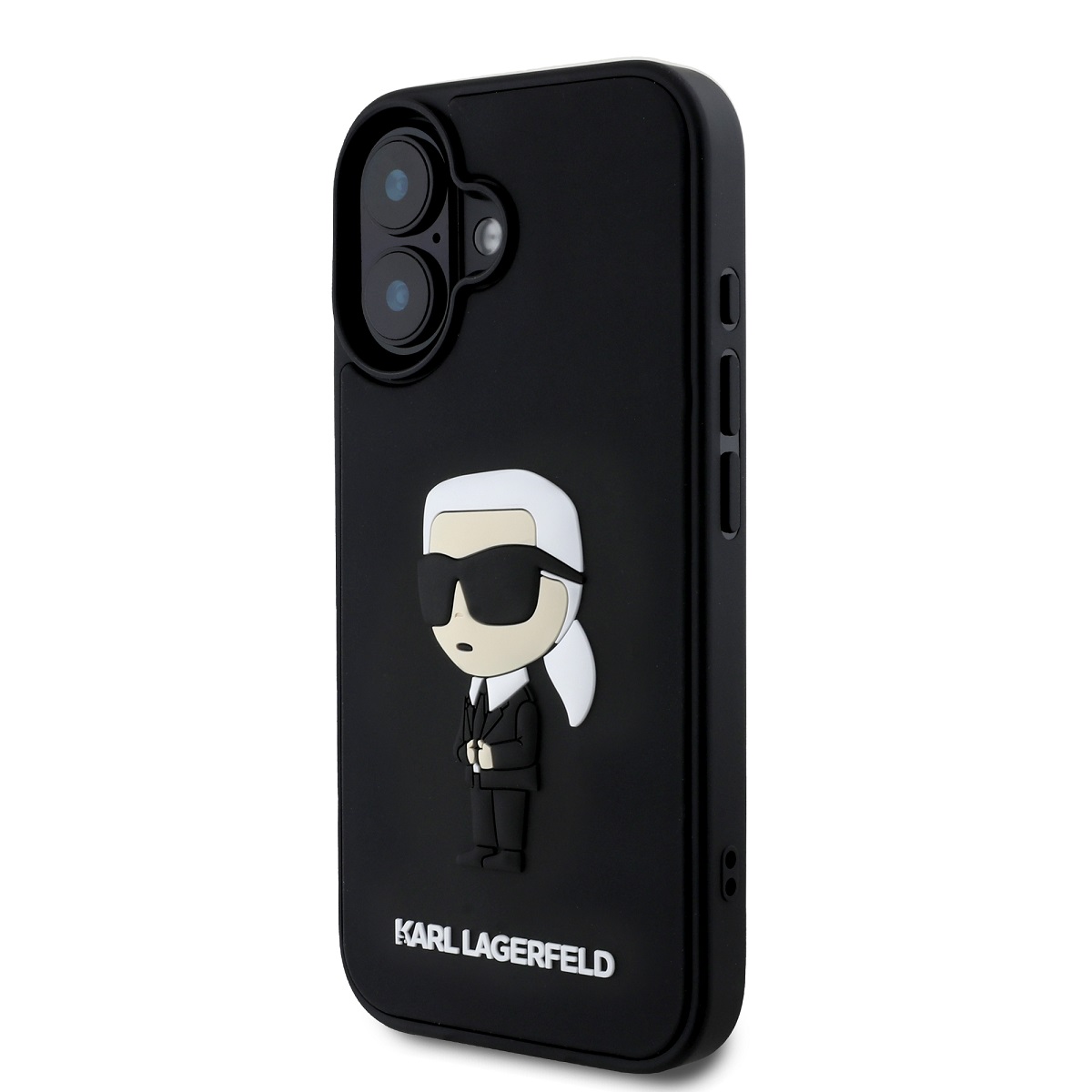 Karl Lagerfeld 3D Rubber Ikonik Zadní Kryt pro iPhone 16 Black