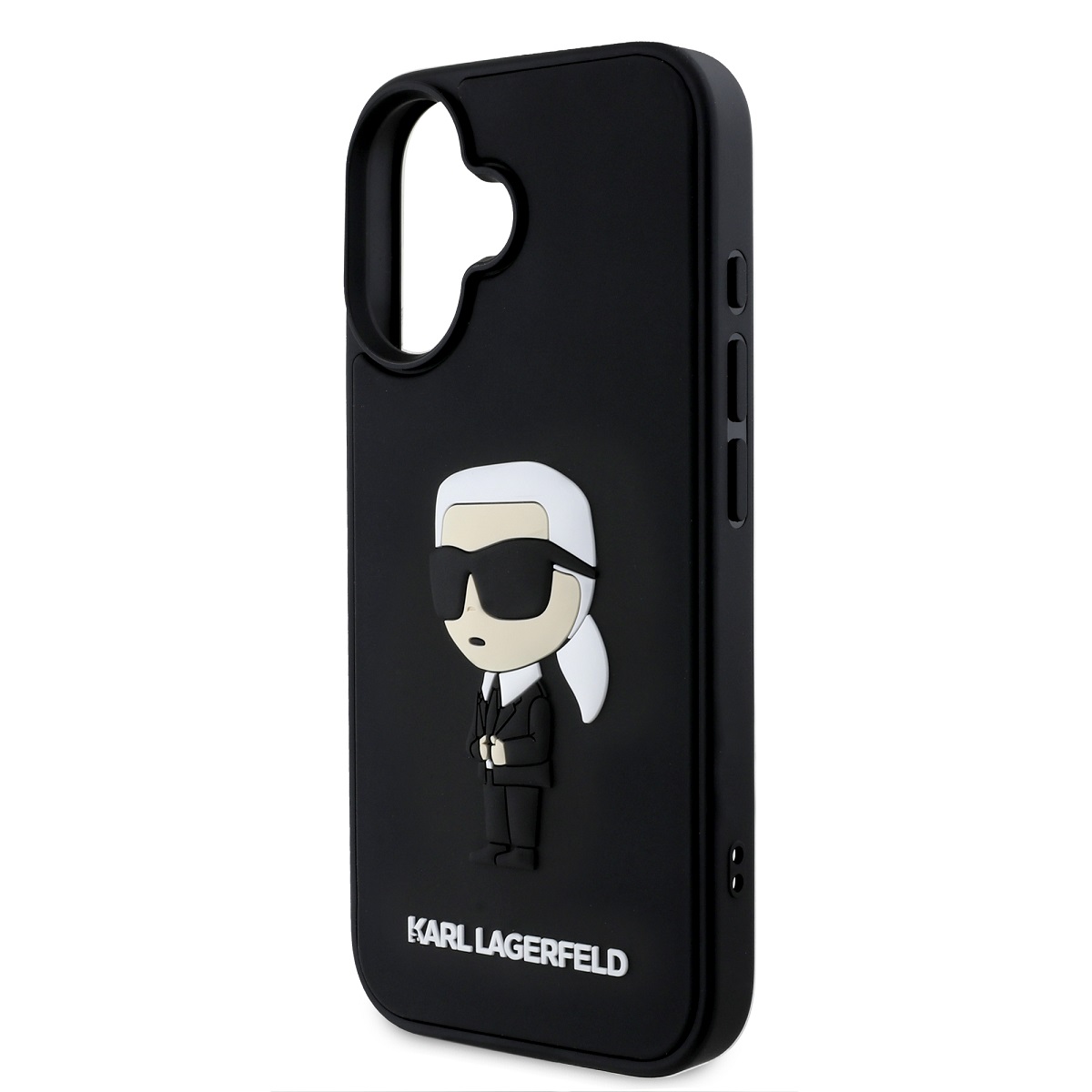 Karl Lagerfeld 3D Rubber Ikonik Zadní Kryt pro iPhone 16 Black