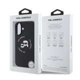 Karl Lagerfeld Liquid Silicone K&CH Heads MagSafe Zadní Kryt pro iPhone 16 Black