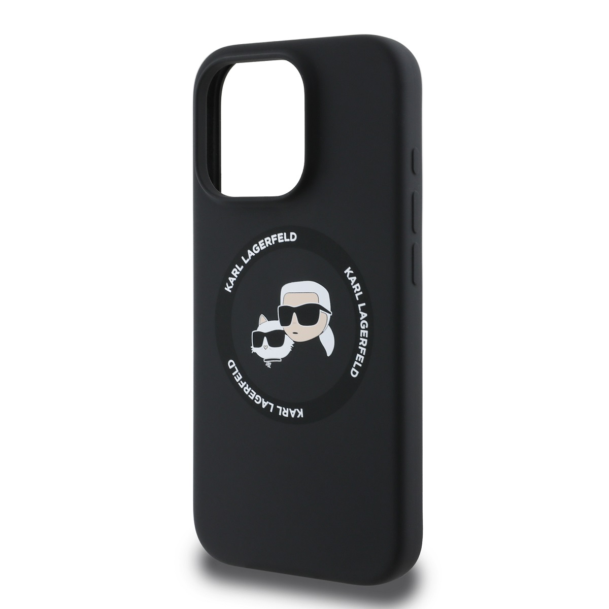 Karl Lagerfeld Liquid Silicone K&CH Heads MagSafe Zadní Kryt pro iPhone 16 Pro Max Black