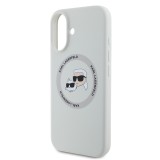 Karl Lagerfeld Liquid Silicone K&CH Heads MagSafe Zadní Kryt pro iPhone 16 Beige