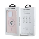 Karl Lagerfeld Liquid Silicone Karl and Choupette MagSafe Zadní Kryt pro iPhone 16 Pro Max Pink