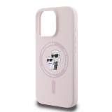 Karl Lagerfeld Liquid Silicone Karl and Choupette MagSafe Zadní Kryt pro iPhone 16 Pro Pink