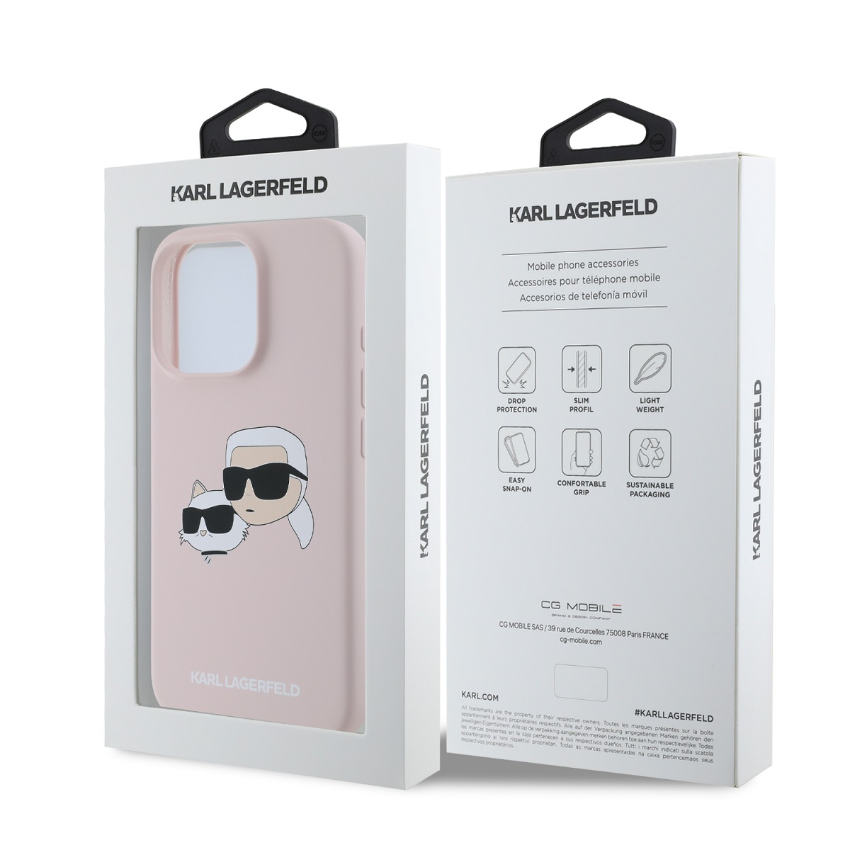 Karl Lagerfeld Liquid Silicone Double Heads MagSafe Zadní Kryt pro iPhone 16 Pro Max Pink