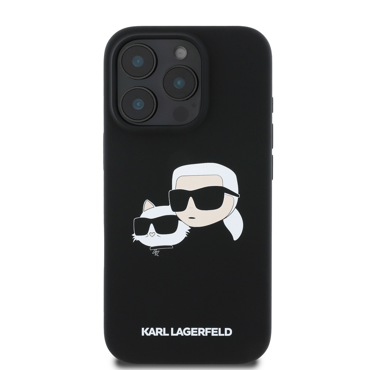 Karl Lagerfeld Liquid Silicone Double Heads MagSafe Zadní Kryt pro iPhone 16 Pro Max Black