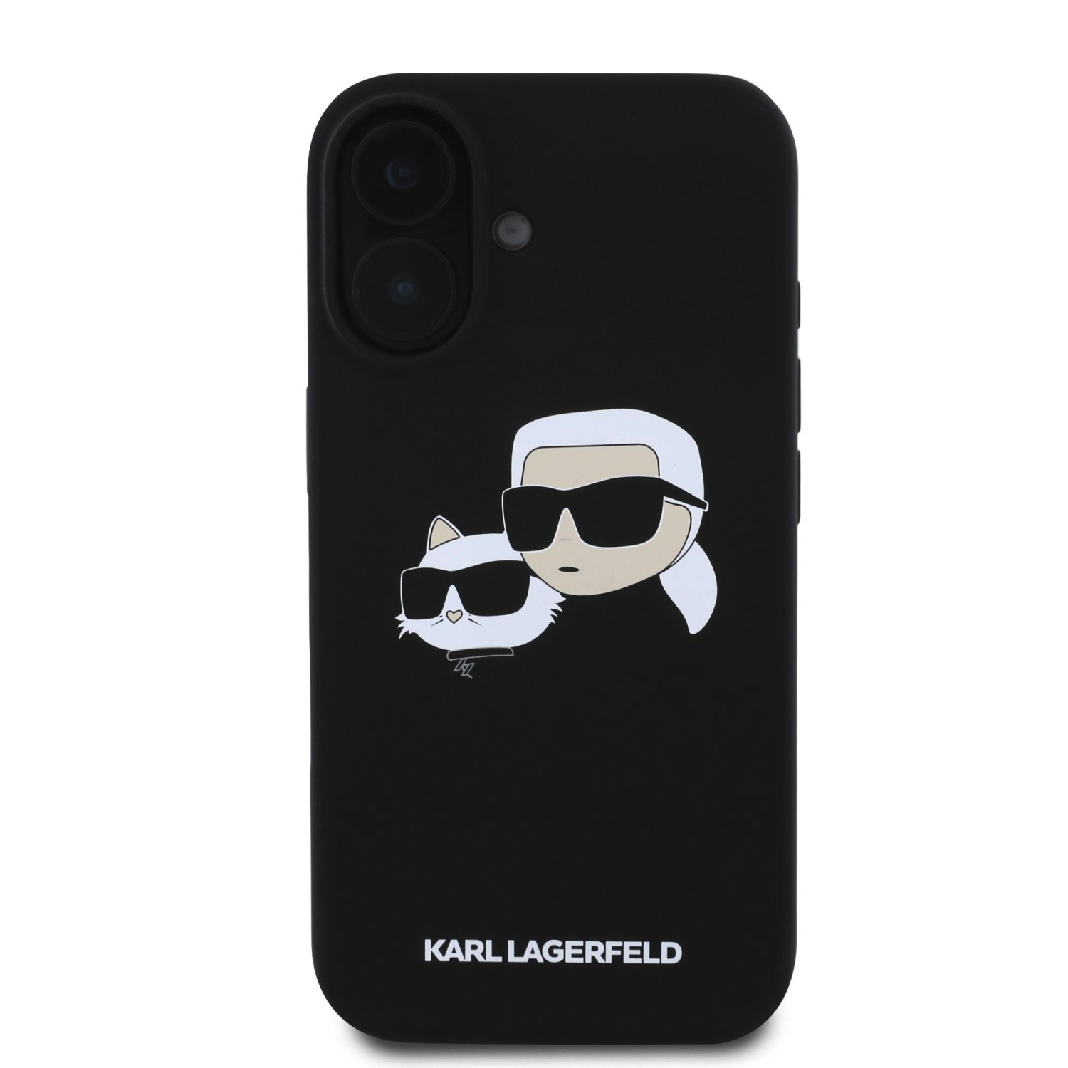 Karl Lagerfeld Liquid Silicone Double Heads MagSafe Zadní Kryt pro iPhone 16 Black