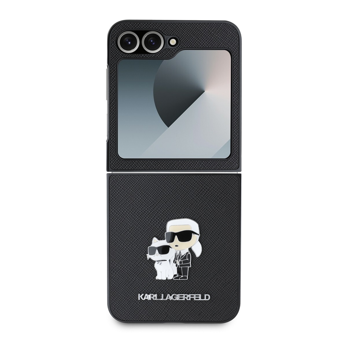 Karl Lagerfeld PU Saffiano Karl and Choupette Zadní Kryt pro Samsung Galaxy Z Flip 6 Black