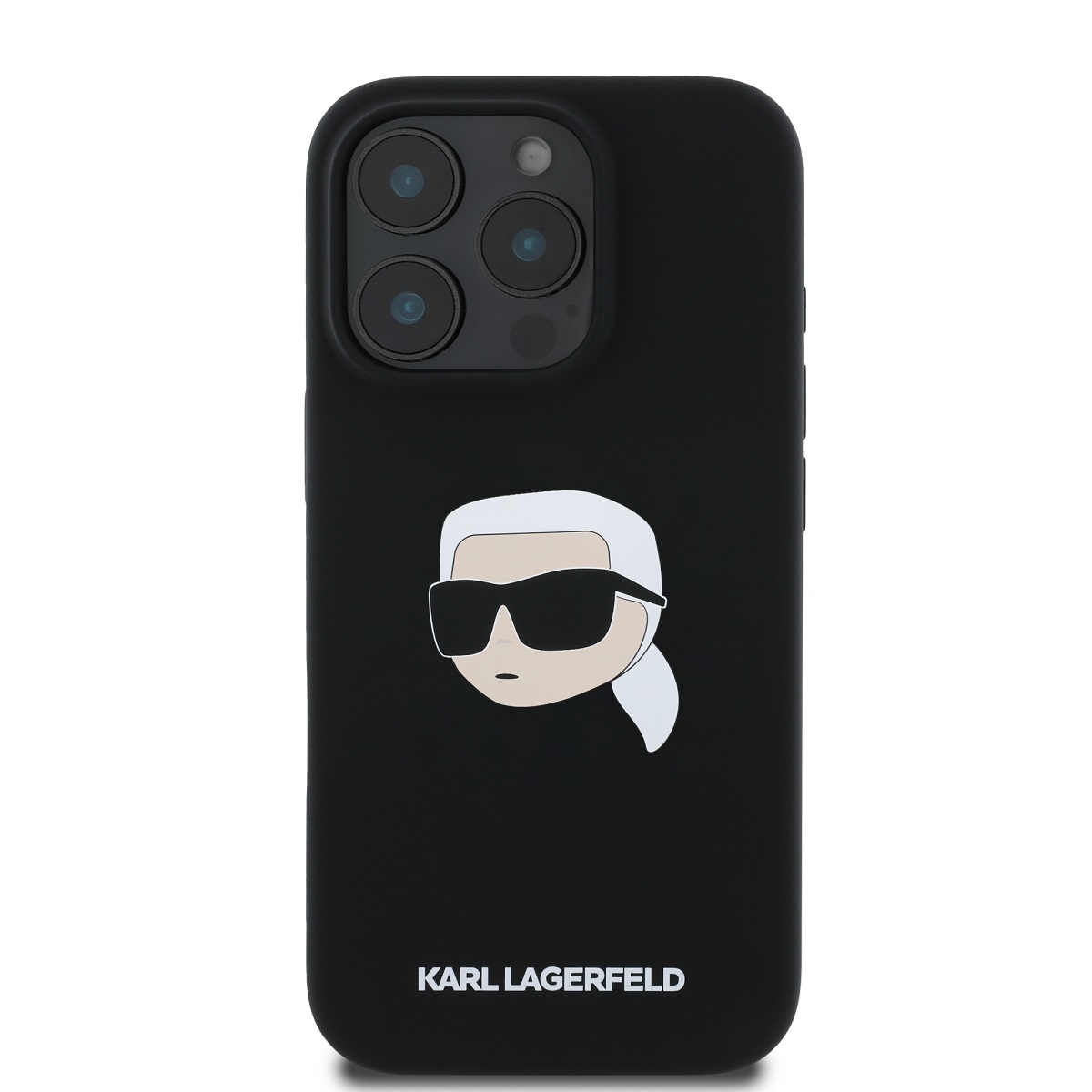 Karl Lagerfeld Liquid Silicone Karl Head MagSafe Zadní Kryt pro iPhone 16 Pro Max Black