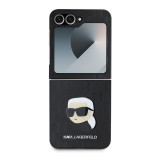 Karl Lagerfeld PU Saffiano Monogram Karl Head Zadní Kryt pro Samsung Galaxy Z Flip 6 Black