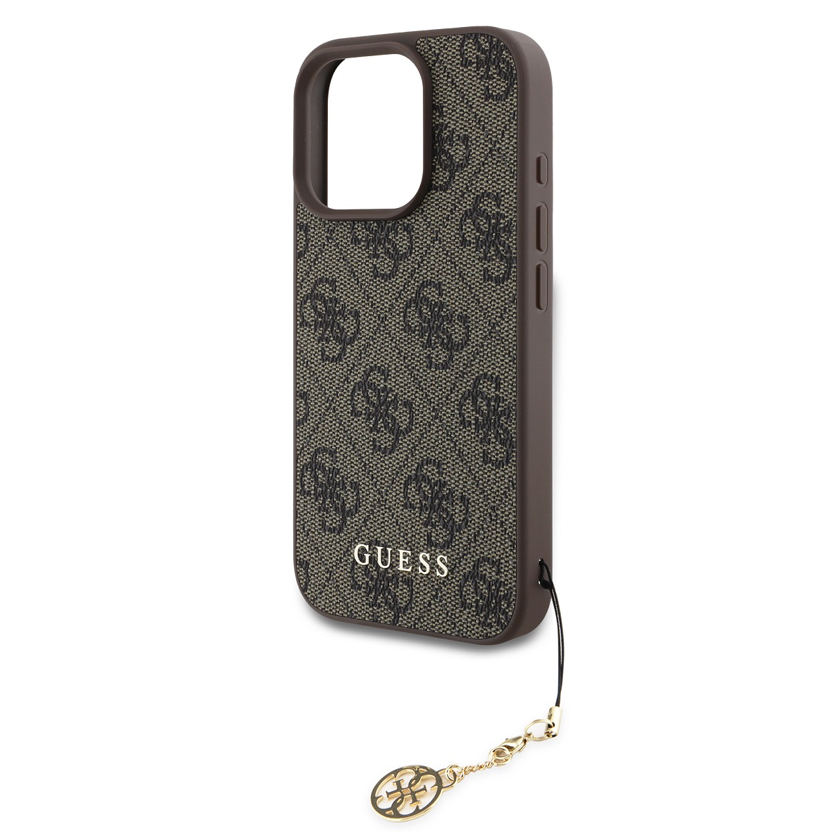 Guess 4G Charm Zadní Kryt pro iPhone 16 Pro Tone on Tone Brown