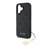 Guess 4G Charm Zadní Kryt pro iPhone 16 Tone on Tone Grey