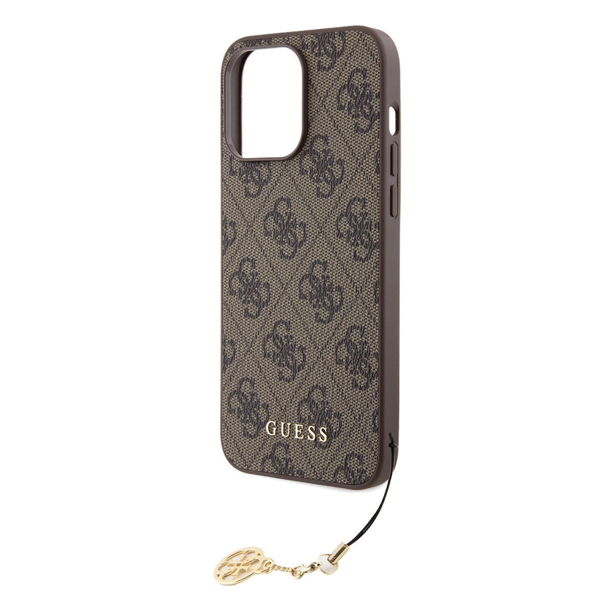 Guess 4G Charm Zadní Kryt pro iPhone 15 Pro Max Tone on Tone Brown