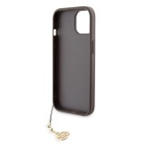 Guess 4G Charm Zadní Kryt pro iPhone 15 Tone on Tone Brown