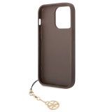 Guess 4G Charm Zadní Kryt pro iPhone 14 Pro Tone on Tone Brown