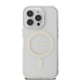 Guess IML Glitter Ring MagSafe Zadní Kryt pro iPhone 16 Pro Transparent