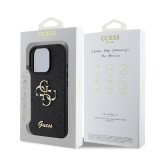 Guess PU Fixed Glitter 4G Metal Logo Zadní Kryt pro iPhone 16 Pro Max Black