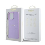 Guess PU Grained Classic Logo MagSafe Zadní Kryt pro iPhone 16 Pro Max Purple