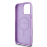 Guess PU Grained Classic Logo MagSafe Zadní Kryt pro iPhone 16 Pro Purple