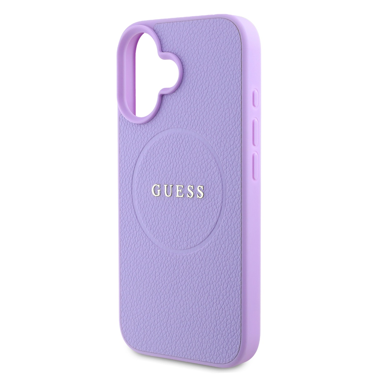 Guess PU Grained Classic Logo MagSafe Zadní Kryt pro iPhone 16 Plus Purple