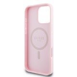 Guess PU Grained Classic Logo MagSafe Zadní Kryt pro iPhone 16 Pro Max Pink