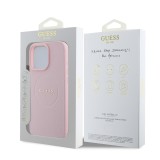 Guess PU Grained Classic Logo MagSafe Zadní Kryt pro iPhone 16 Pro Max Pink